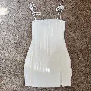 Motel Verso Tie-Shoulder Mini Dress in White